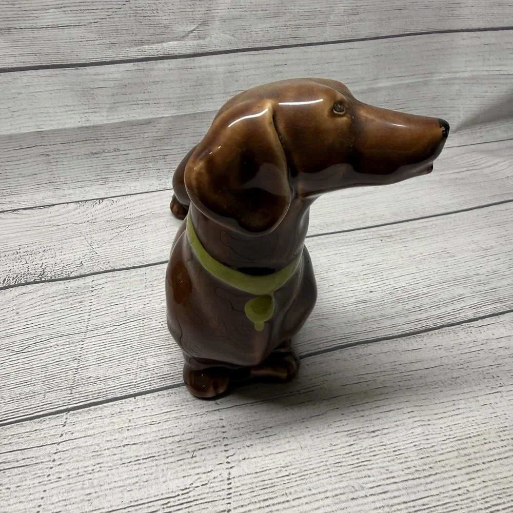 Ceramic ABCO Handpainted Dachshund Dog Hors D'Oeuvres Server Toothpick Holder